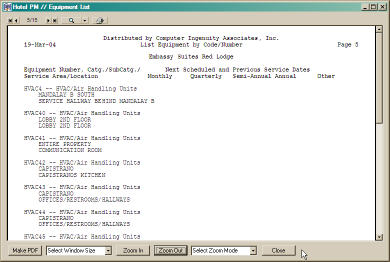 Sample Equipment List